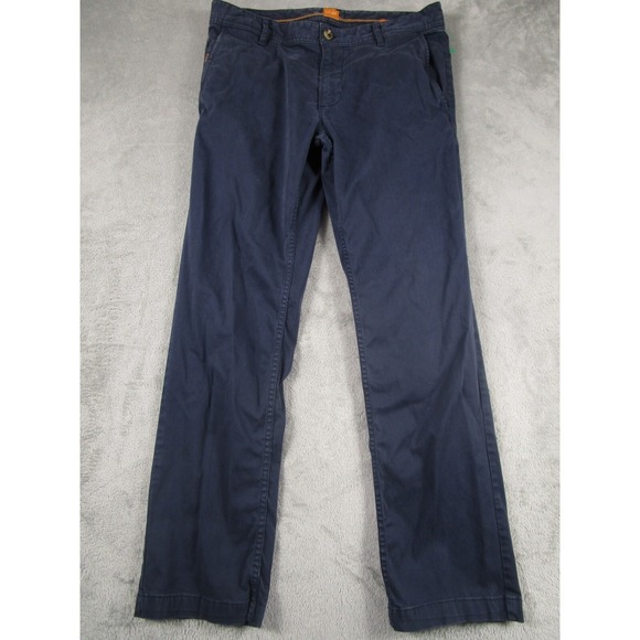 Hugo Boss Pants Mens 32x30 Blue Straight Chino Pockets Regular Fit Preppy - Picture 1 of 10